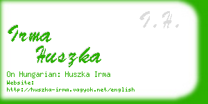 irma huszka business card